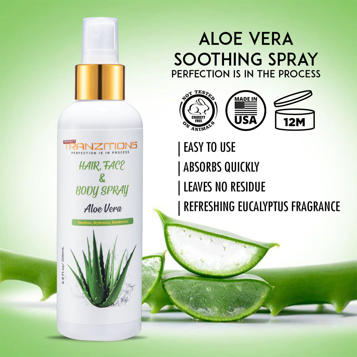 Pure Aloe Vera Spray For For Use As Tonic, Spray For Dreadlocks, Perfect For Acne And Other Skin Blemishes, Aloe Vera Hair Spray