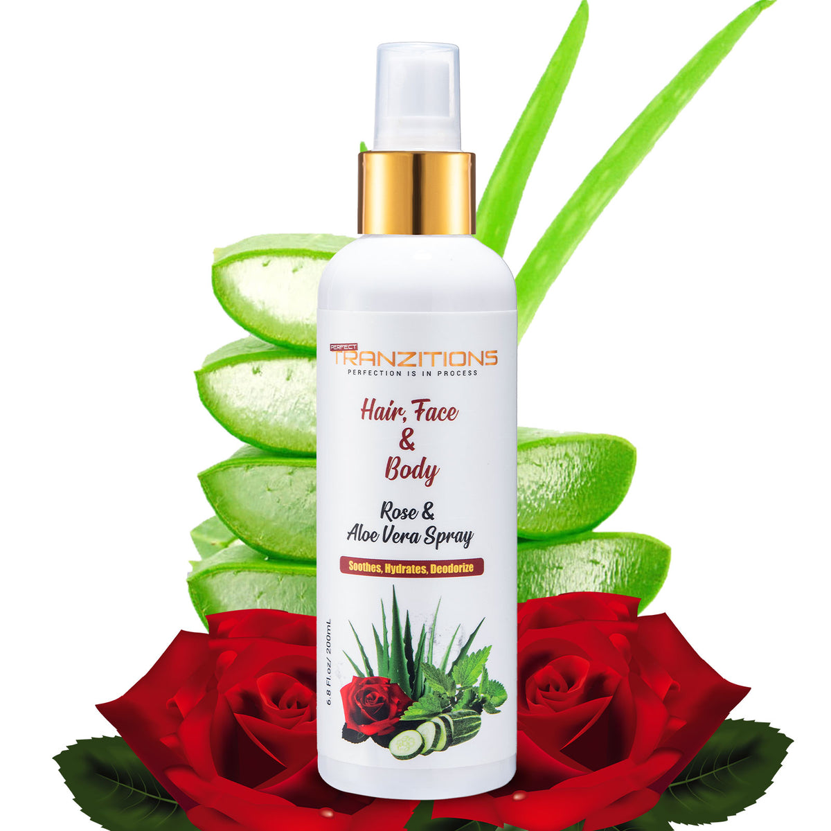 Aloe Vera & Rose Water For Hair For Locs Organic Rose Water Loc Moisturizer Spray For Dreads - Nourishing & Moisturizing Rose Water Spray For Hair & Scalp Refreshing Natural Loc Spray 6.8oz