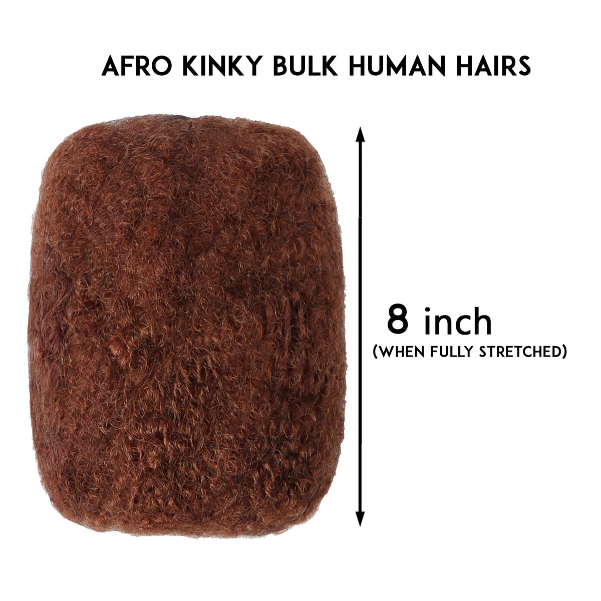 Afro Kinky Human Hairs For Making,Repairing & Bulking Locs 10 Inch Long Afro Kinky Bulk Human Hair For Dreadlock Extensions 100% Natural Afro Hairs For Twisting & Braiding 29g/1Oz (33/ Dark Auburn, 10 inch)