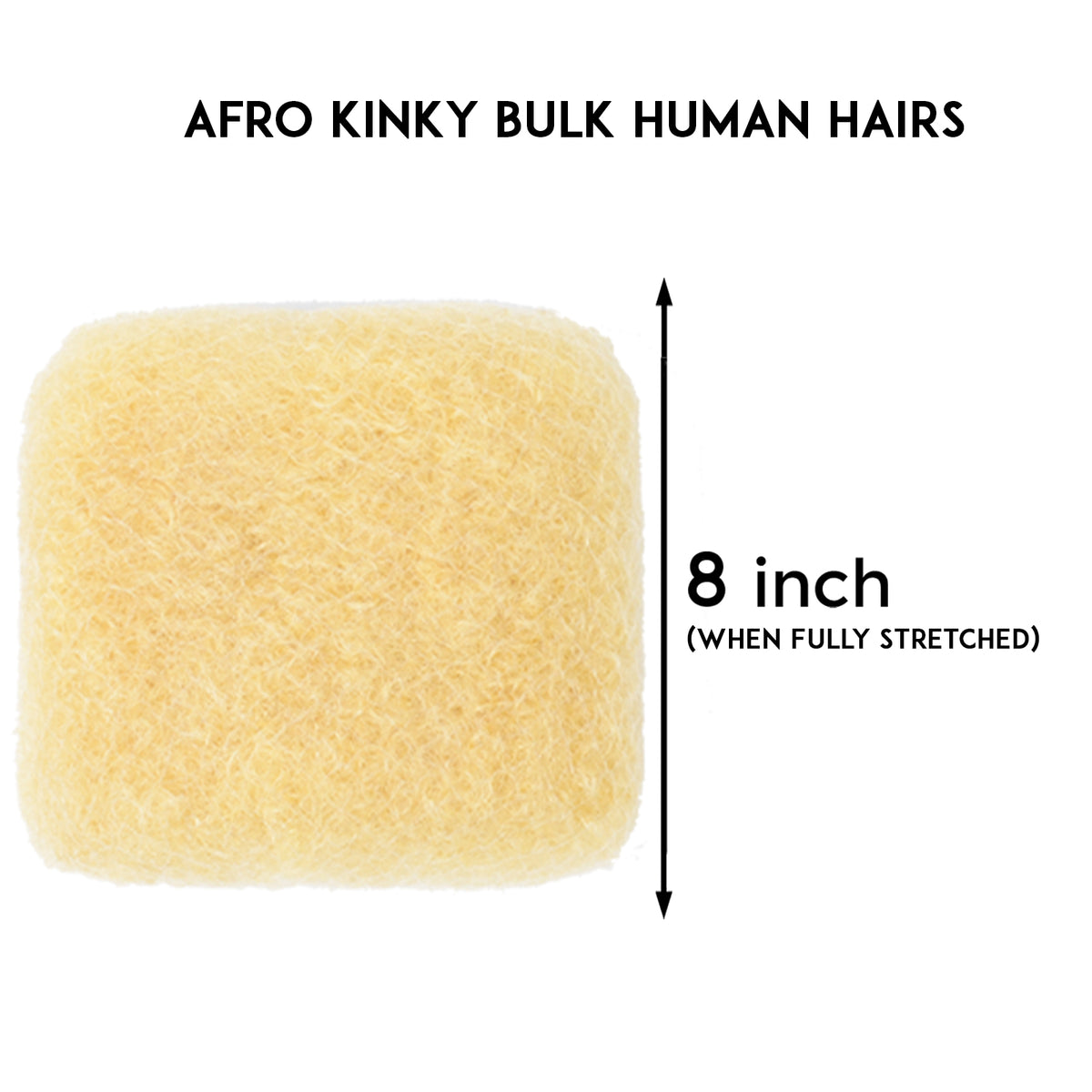 Afro Kinky Human Hairs For Making,Repairing & Bulking Locs 8 Inch Long Afro Kinky Bulk Human Hair For Dreadlock Extensions 100% Natural Afro Hairs For Twisting & Braiding 29g/1Oz (613/ Light Blonde, 8 Inch)