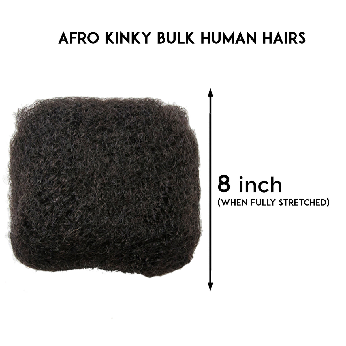 Afro Kinky Human Hairs For Making,Repairing & Bulking Locs 8 Inch Long Afro Kinky Bulk Human Hair For Dreadlock Extensions 100% Natural Afro Hairs For Twisting & Braiding 29g/1Oz (Natural Black,8Inch)