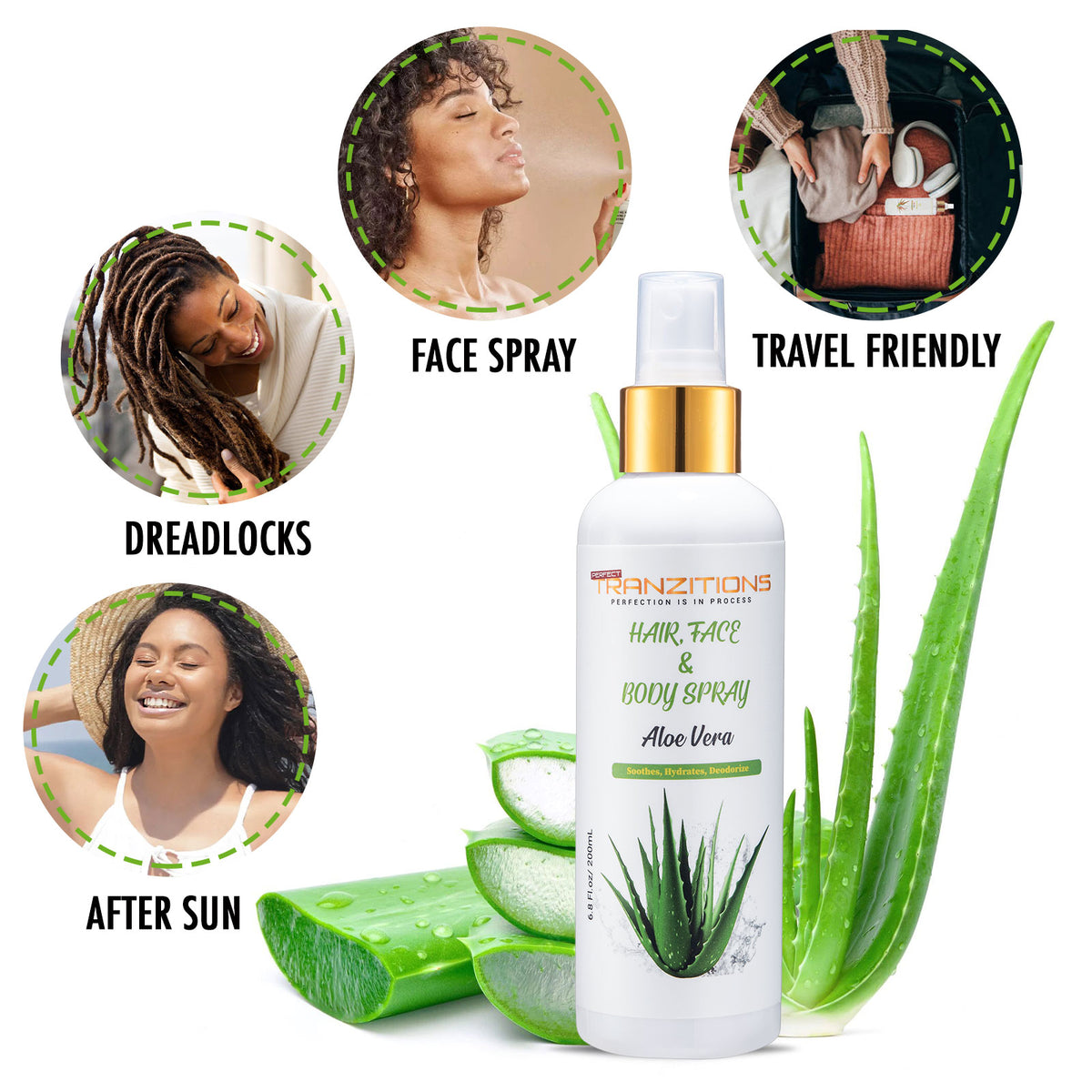 Pure Aloe Vera Spray For For Use As Tonic, Spray For Dreadlocks, Perfect For Acne And Other Skin Blemishes, Aloe Vera Hair Spray