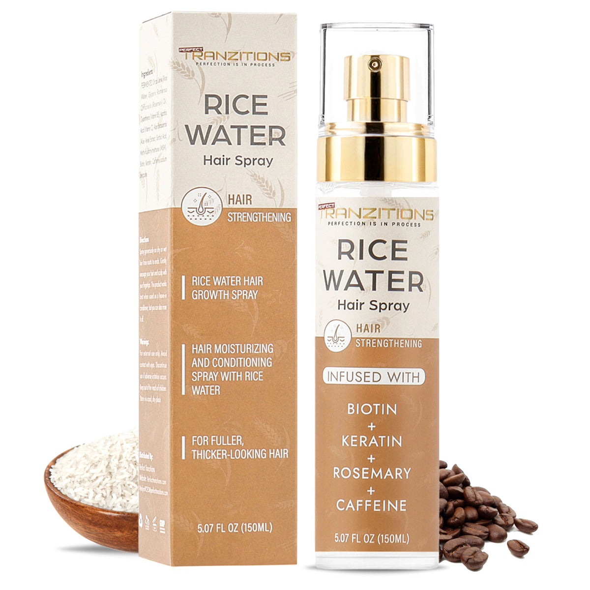 Fermented Rice Water For Hair Growth With Rosemary,Biotin & Keratin - Strengthen,Nourish,& Revitalize Your Hair & Scalp - Paraben & Sulfate-Free Natural Rice & Rosemary Water Spray For Hair Growth