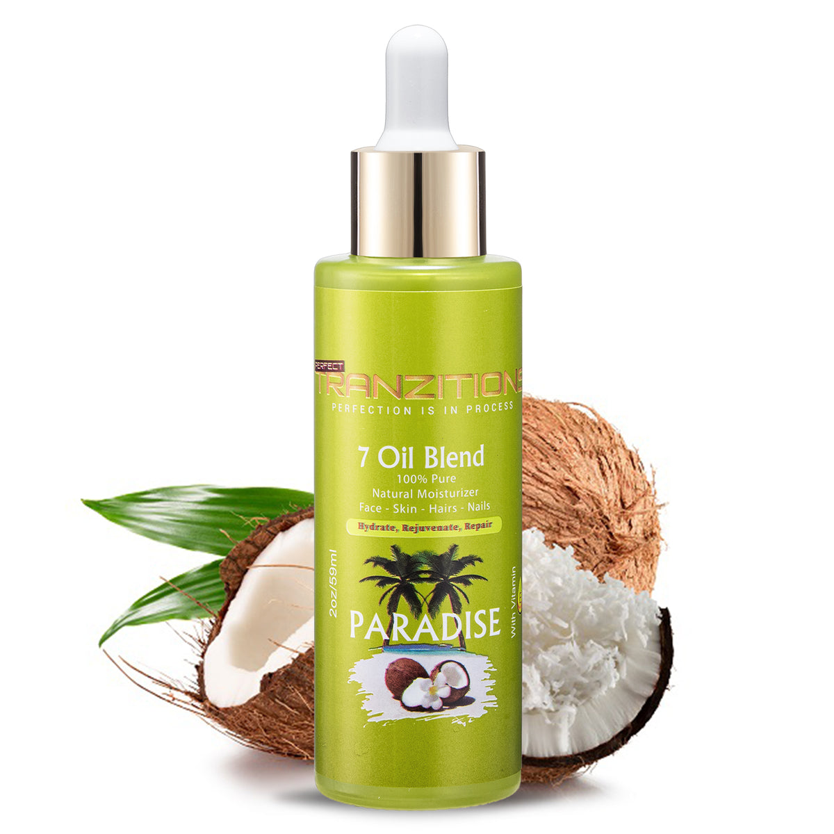 Paradise Conditioning Hair Oil For Dry Scalp Cold Pressed Coconut,Apricot,Sweet Almond & Castor Oil With Vitamin E Quick-Absorbing Hydrating Body Oils For Women with Dry Skin All Natural Oil For Hair